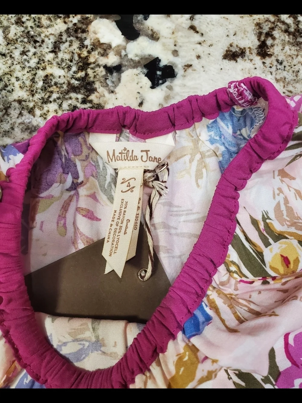 Matilda Jane Boho Dress 4 Enchanted Garden Bird of Paradise floral tiered Nwt - Picture 4 of 4